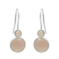 Round Rose Quartz Gemstone Solid Sterling Silver Tribal Hook Dangling Earrings