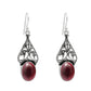 Woman Gift 925 Silver Natural Garnet Drop Dangle Bohemian Earrings A17