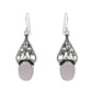 Natural Rose Quartz Drop Dangle Vintage Earrings 925 Silver For Girls J10