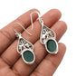 Natural Green Onyx Gemstone Drop Dangle Boho Green Earrings 925 Sterling Silver L10