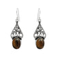 Natural Tiger Eye 925 Silver Drop Dangle Vintage Earrings For Women M10
