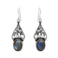 925 Sterling Silver Jewelry Oval Labradorite Gemstone Earrings Gift For Girl