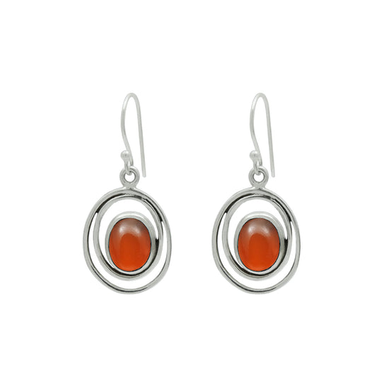Gift For Her Carnelian Stone Earrings 925 Sterling Silver Handmade Jewelry M26
