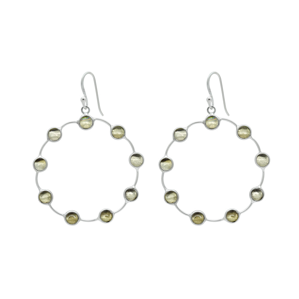 Woman Gift 925 Silver Natural Citrine Gemstone Drop Dangle Earrings K11