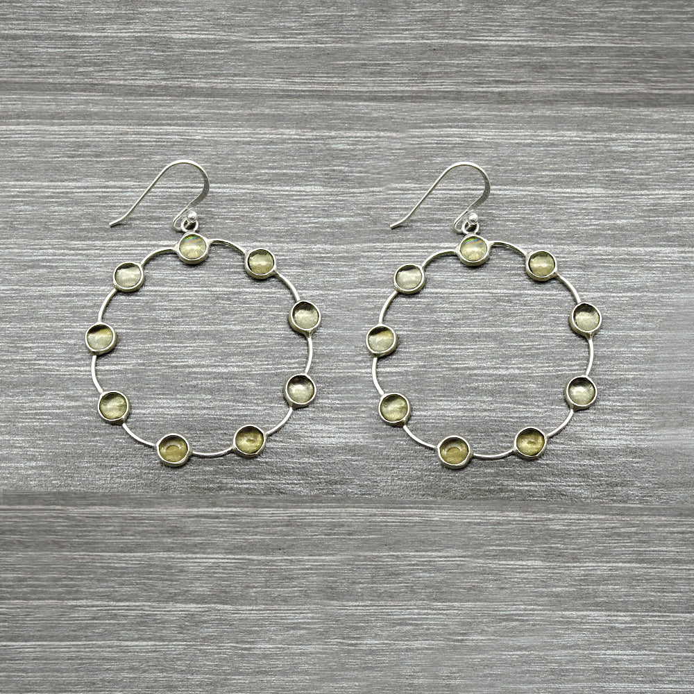 Woman Gift 925 Silver Natural Citrine Gemstone Drop Dangle Earrings K11