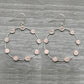 Rose Quartz Gemstone Trendy Earrings 925 Sterling Silver Metaphysical Jewelry K1