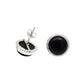 Natural Black Onyx Gemstone Jewelry 925 Sterling Silver Stud Earrings For Women B20