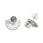 Labradorite Gemstone 925 Silver Handmade Boho Stud Post Sister Earrings Jewelry