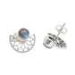Labradorite Gemstone 925 Silver Handmade Boho Stud Post Sister Earrings Jewelry