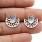 Labradorite Gemstone 925 Silver Handmade Boho Stud Post Sister Earrings Jewelry