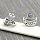 Labradorite Gemstone 925 Silver Handmade Boho Stud Post Sister Earrings Jewelry