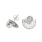 Natural Rainbow Moonstone New Stud Post Butterfly Earrings 925 Sterling Silver