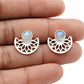Natural Rainbow Moonstone New Stud Post Butterfly Earrings 925 Sterling Silver
