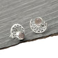 Round Rose Quartz Stone Stud Handcrafted Bezel Ethnic Earrings 925 Solid Silver