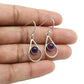Natural Amethyst Gemstone 925 Sterling Silver Drop Dangle Earrings For Women W11