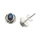 Oval Labradorite Stone 925 Silver Bezel Stud Sister Wedding Earrings Jewelry