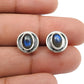 Oval Labradorite Stone 925 Silver Bezel Stud Sister Wedding Earrings Jewelry