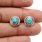 December Birth Natural Turquoise Solid Silver Stud Post Birthday Trendy Earrings