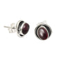 Oval Garnet Stone Ethnic Stud Butterfly Root Chakra Wife Earrings Solid Silver