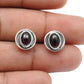 Oval Garnet Stone Ethnic Stud Butterfly Root Chakra Wife Earrings Solid Silver