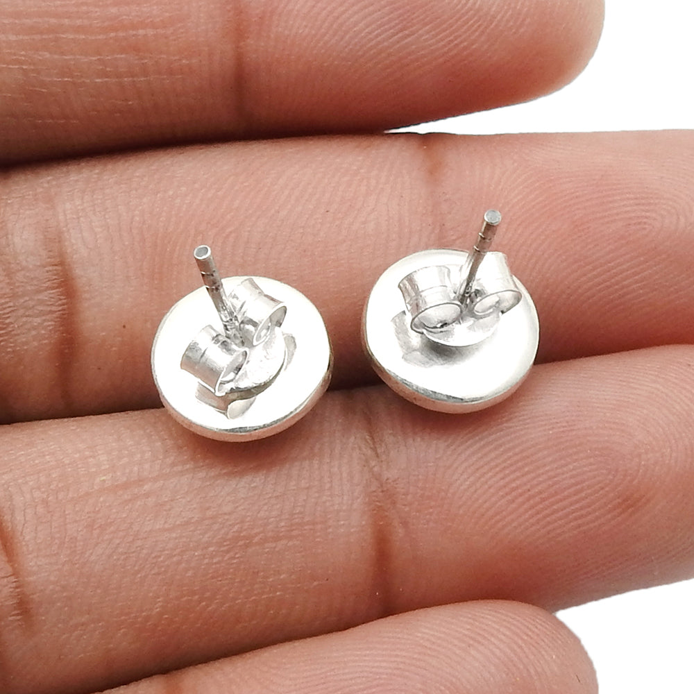 Oval Garnet Stone Ethnic Stud Butterfly Root Chakra Wife Earrings Solid Silver