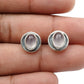 Rose Quartz Gemstone Stud Post Heart Chakra Birthday Earrings Sterling Silver