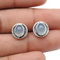 Oval Natural Chalcedony 925 Silver Bezel Anniversary Stud Post Daughter Earrings