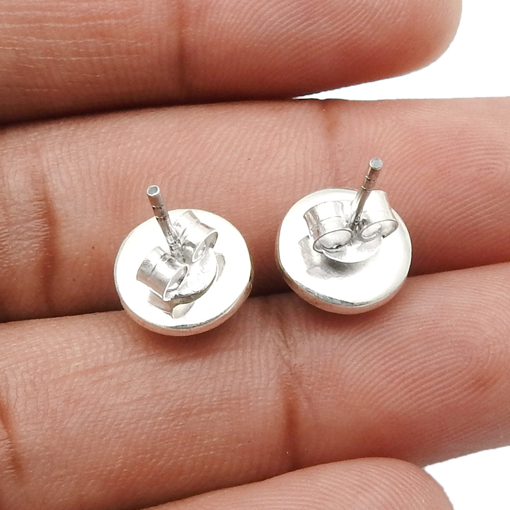 Root Chakra Natural Smoky Quartz 925 Solid Silver Stud Post Butterfly Earrings