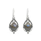 Woman Gift 925 Silver Natural Labradorite Drop Dangle Antique Earrings Z11