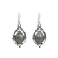 Woman Gift 925 Silver Natural Labradorite Drop Dangle Antique Earrings Z11