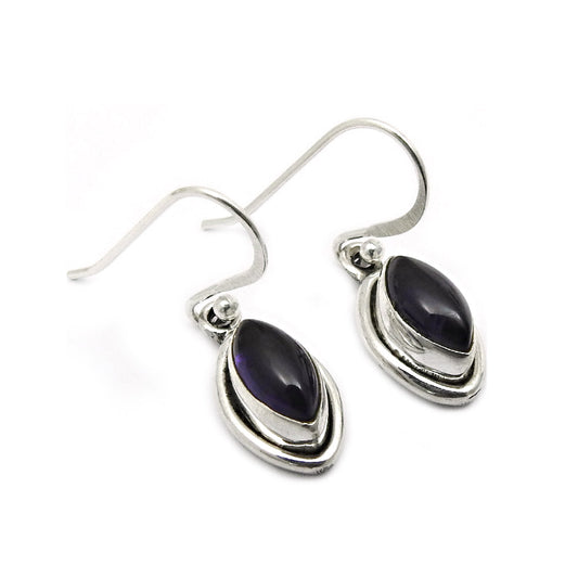 Natural Amethyst Gemstone 925 Sterling Silver Drop Dangle Earrings For Girls U3