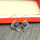 Natural Labradorite Solid Sterling Silver Bezel Drop Dangle Earrings Jewelry