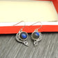 Natural Labradorite Solid Sterling Silver Bezel Drop Dangle Earrings Jewelry