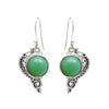 Heart Chakra Natural Chrysoprase Dangle Bezel Boho Earrings Jewelry Solid Silver
