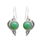 Heart Chakra Natural Chrysoprase Dangle Bezel Boho Earrings Jewelry Solid Silver