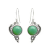 Heart Chakra Natural Chrysoprase Dangle Bezel Boho Earrings Jewelry Solid Silver