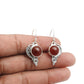 Round Carnelian Gemstone 925 Silver Drop Dangle Bezel Elegant Trendy Earrings