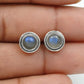 Natural Blue Labradorite Gemstone Stud Earring 925 Silver Jewelry Gift For Her