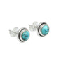 Turquoise Stone Mother Stud Post Bezel Handcrafted New Earrings 925 Solid Silver