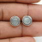 Natural Aquamarine Sterling Silver Butterfly Trendy Ethnic Stud Bezel Earrings