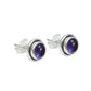Woman Gift Amethyst Gemstone Stud Earrings 925 Sterling Silver Jewelry O32
