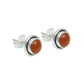 Natural Carnelian Gemstone 925 Sterling Silver Stud Earrings Gift For Woman Girl