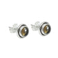 Smoky Quartz Gemstone Stud Post Bezel Root Chakra Boho Earrings Sterling Silver