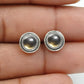 Smoky Quartz Gemstone Stud Post Bezel Root Chakra Boho Earrings Sterling Silver
