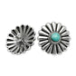 Round Natural Turquoise Sterling Silver Bezel Stud Post Butterfly Wife Earrings