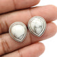 Natural White Turquoise Stud Earrings Teardrop Gemstone Gift Jewelry For Her L2