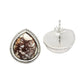 Natural Wild Horse Jasper Sterling Silver Sister Anniversary Stud Bezel Earrings