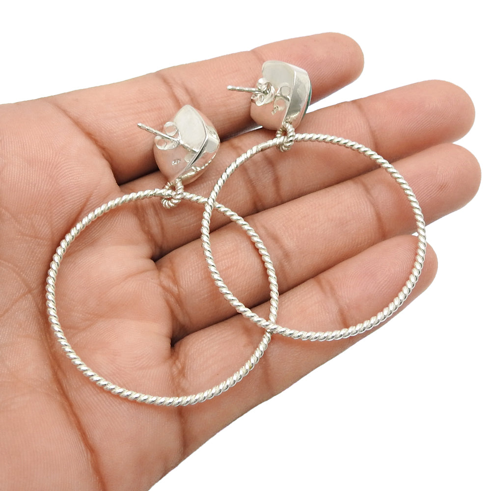 Turquoise Stone Stud Post Bezel Butterfly December Earrings 925 Sterling Silver