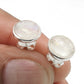 8mm Rainbow Moonstone 925 Sterling Silver Stud Earrings Handmade Jewelry