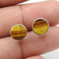 8mm Round Tiger Eye 925 Sterling Silver Handmade Stud Earrings Jewelry